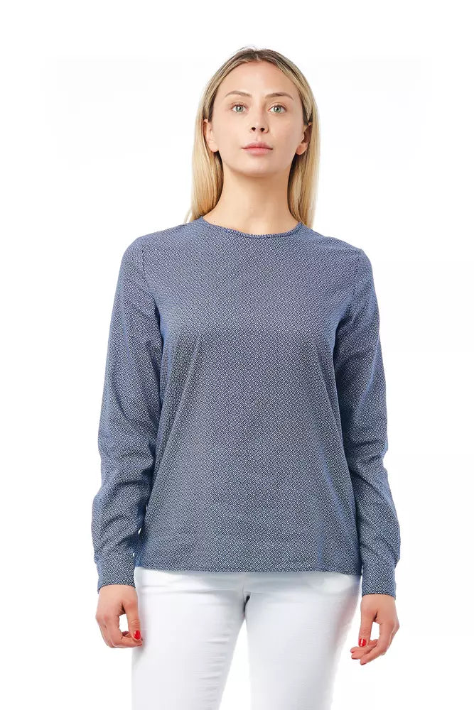 Blue Cotton Women Shirt - ventzia