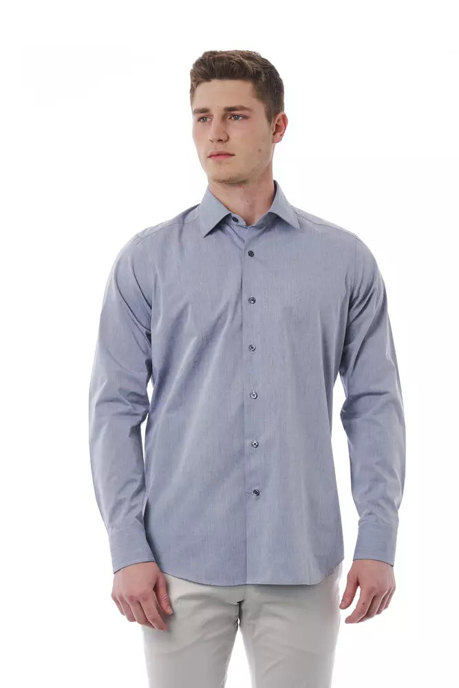 Gray Cotton Men Shirt - ventzia