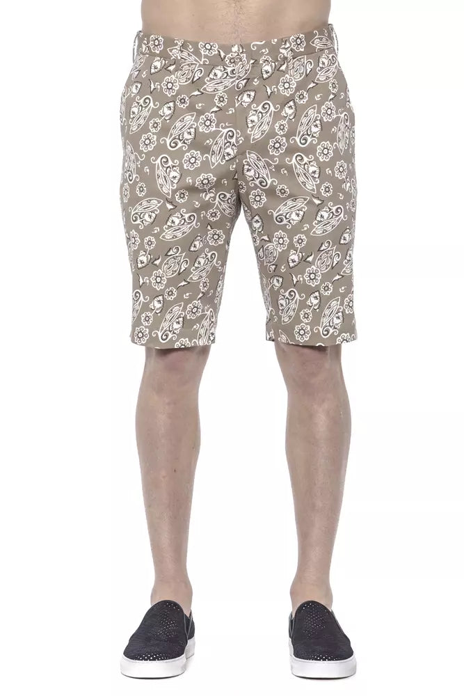 Beige Cotton Men Bermuda Short - ventzia