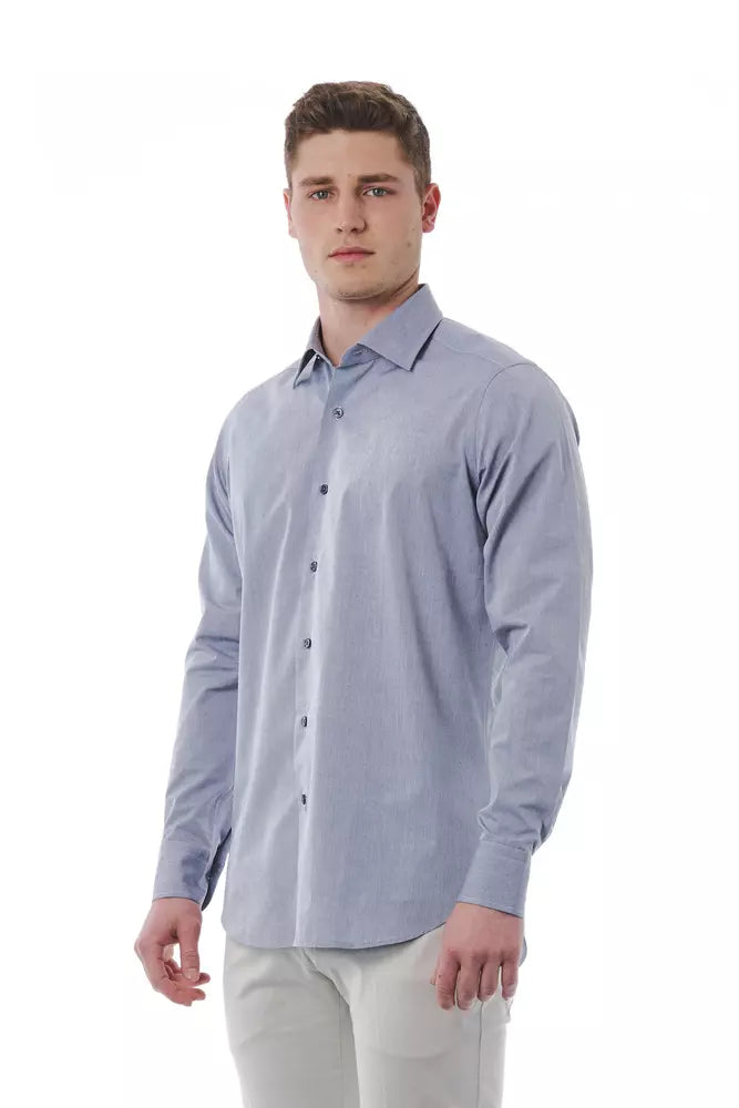 Gray Cotton Men Shirt - ventzia