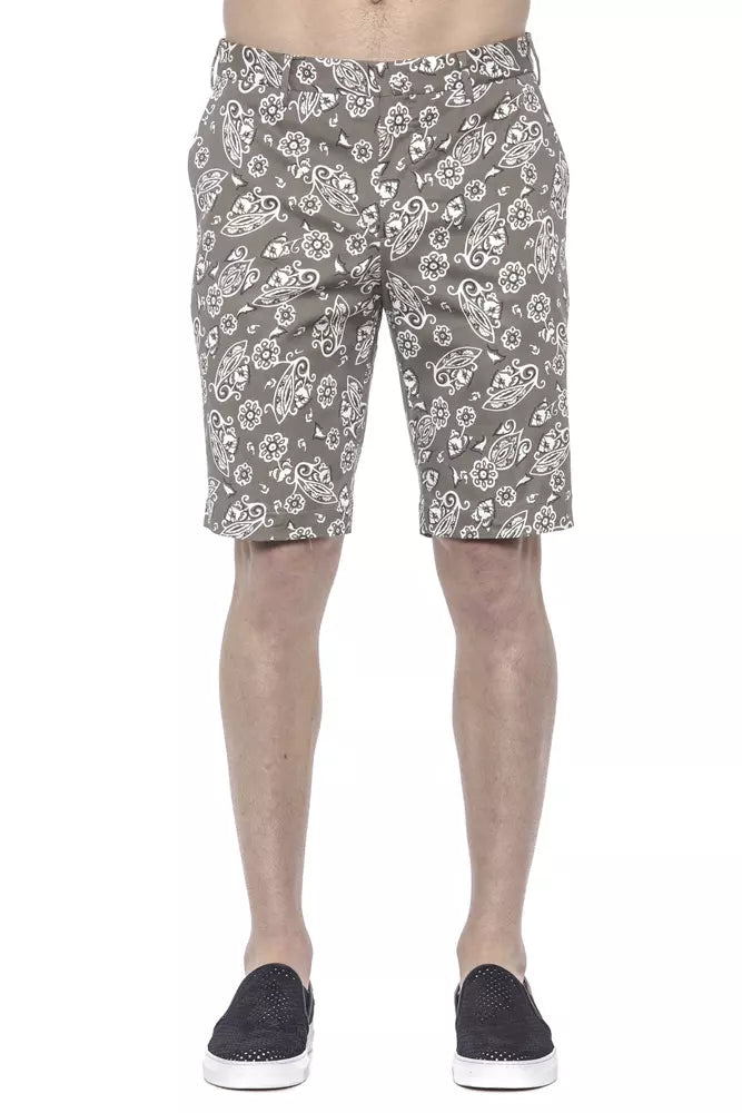 Green Cotton Men Bermuda Short - ventzia