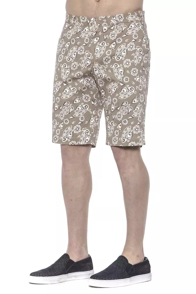 Beige Cotton Men Bermuda Short - ventzia
