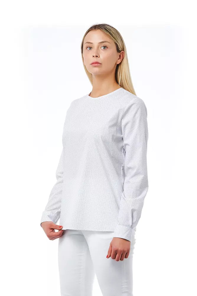 White Cotton Women Blouse - ventzia