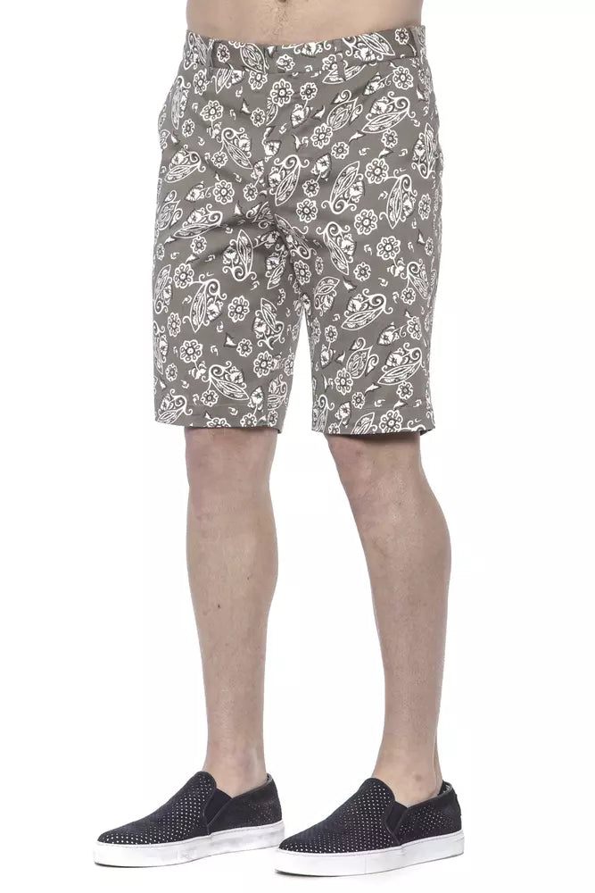 Green Cotton Men Bermuda Short - ventzia