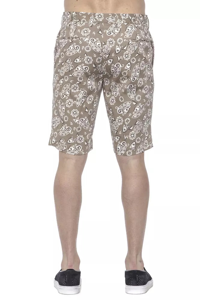 Beige Cotton Men Bermuda Short - ventzia