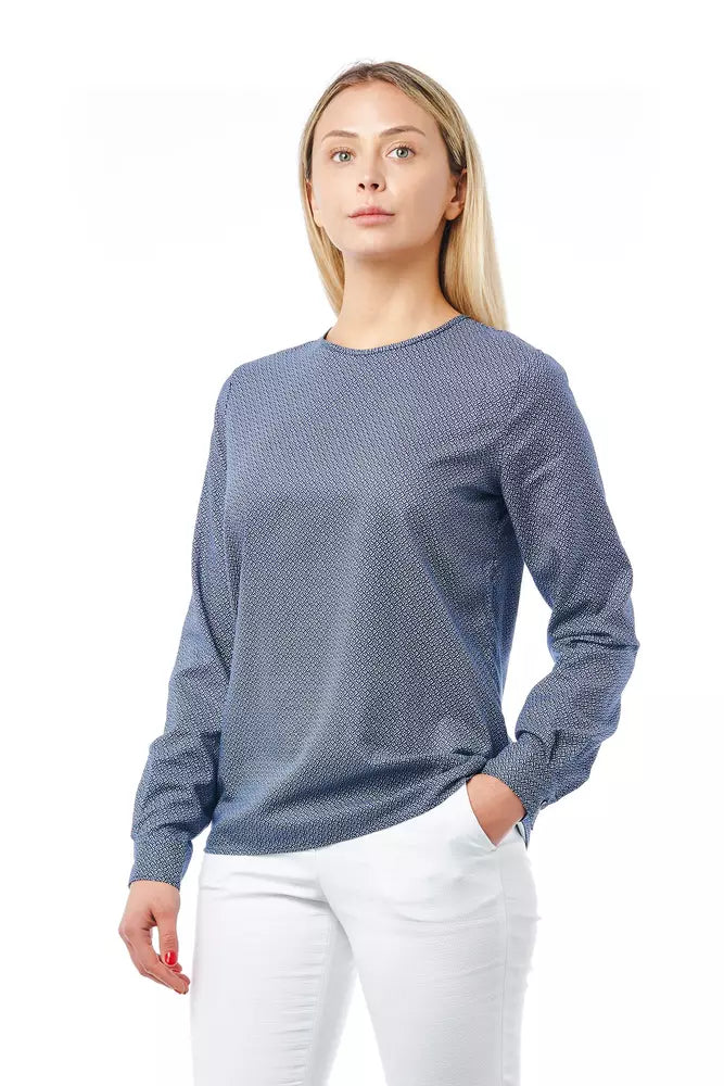 Blue Cotton Women Shirt - ventzia