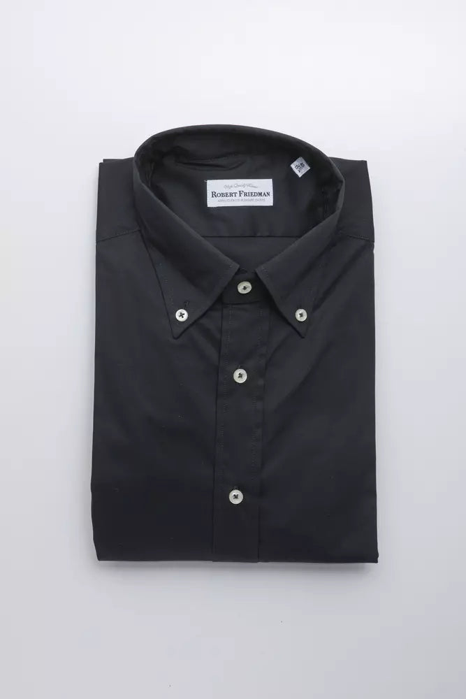 Black Cotton Men Shirt - ventzia