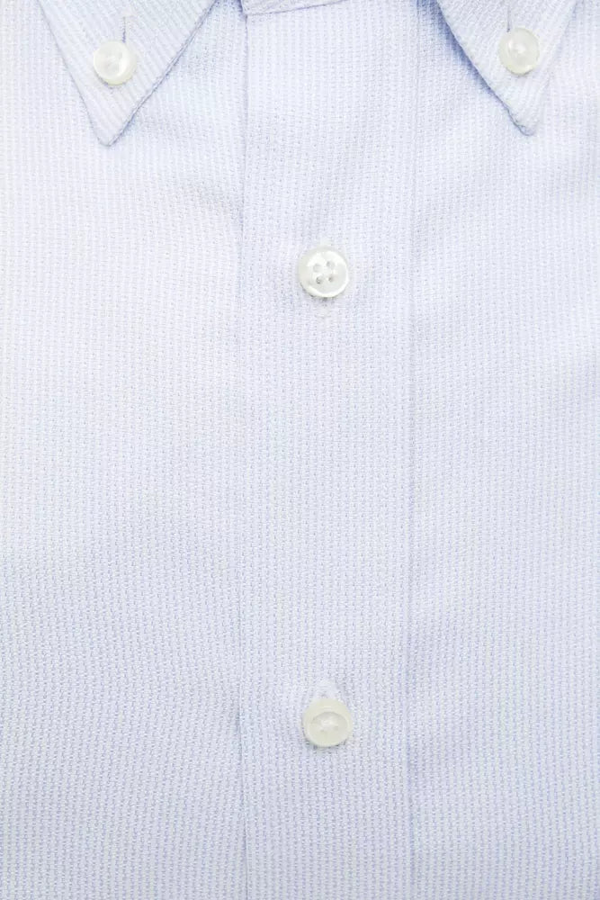 Light Blue Cotton Men Shirt - ventzia