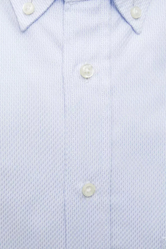 Light Blue Cotton Men Shirt - ventzia