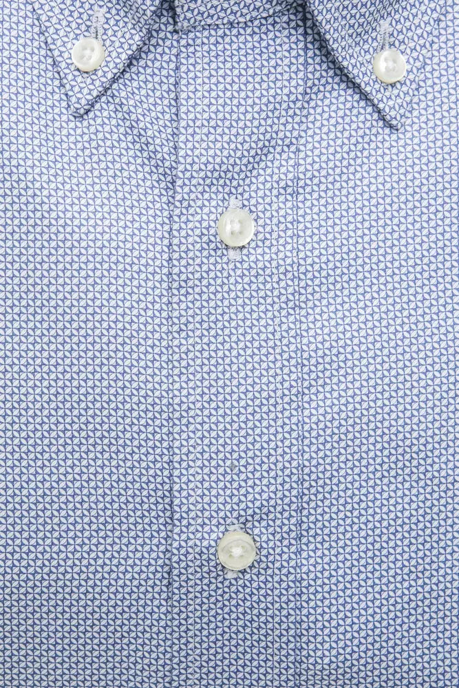 Light Blue Cotton Men Shirt - ventzia