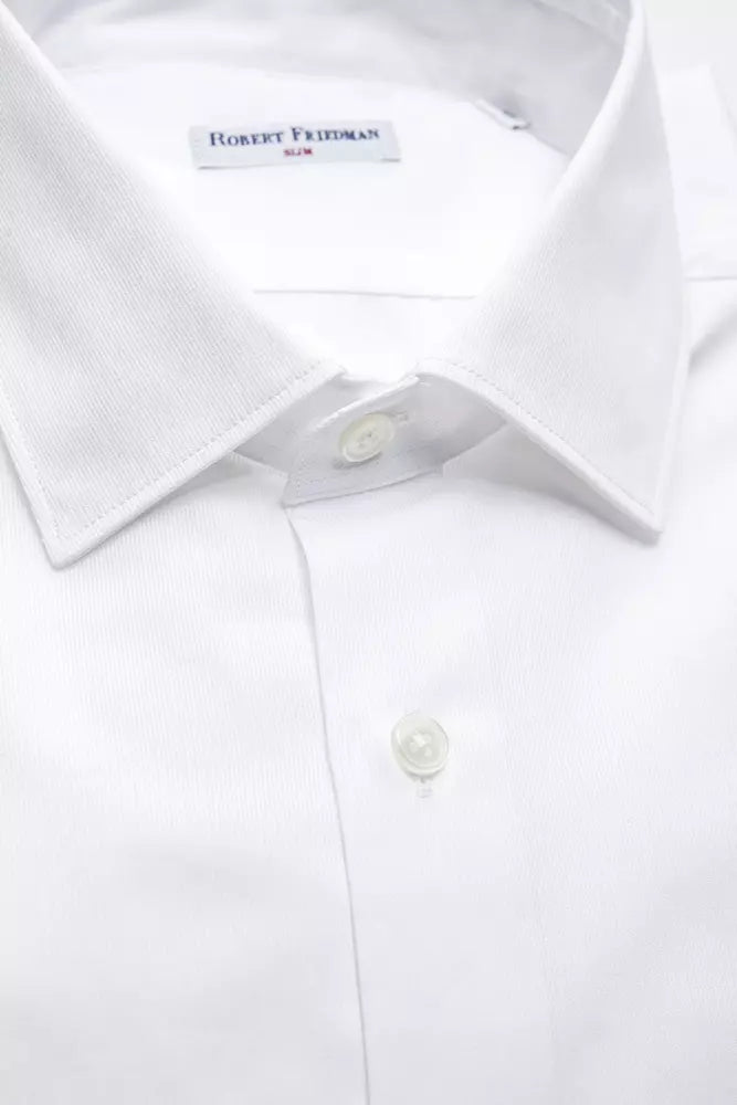 White Cotton Men Shirt - ventzia