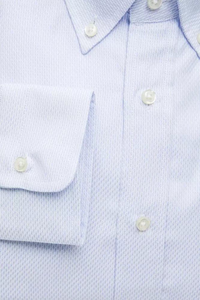 Light Blue Cotton Men Shirt - ventzia