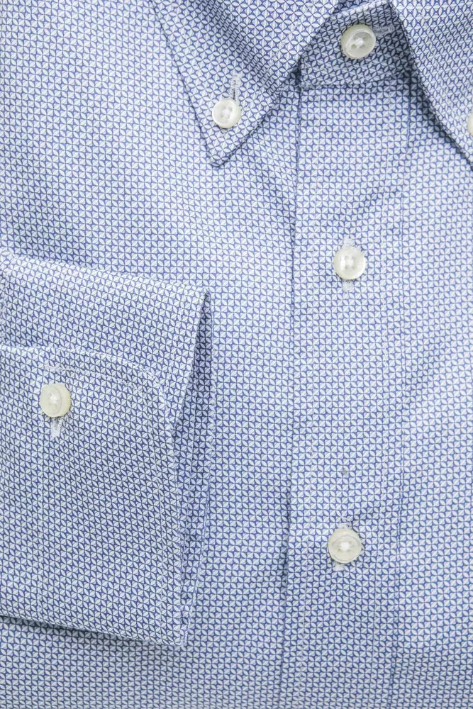 Light Blue Cotton Men Shirt - ventzia