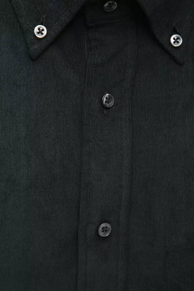 Black Cotton Men Shirt - ventzia