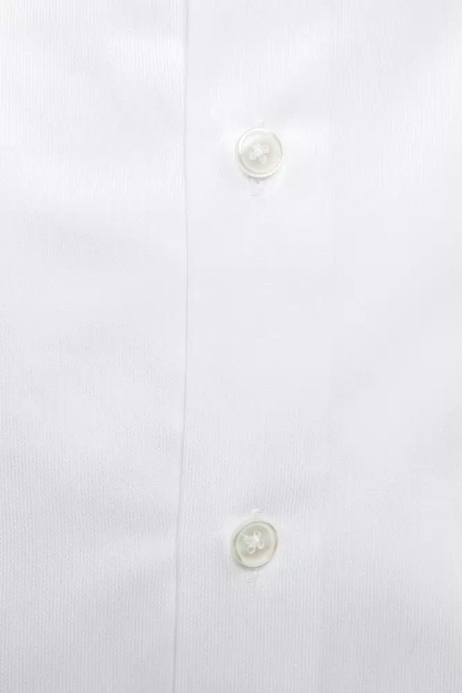 White Cotton Men Shirt - ventzia