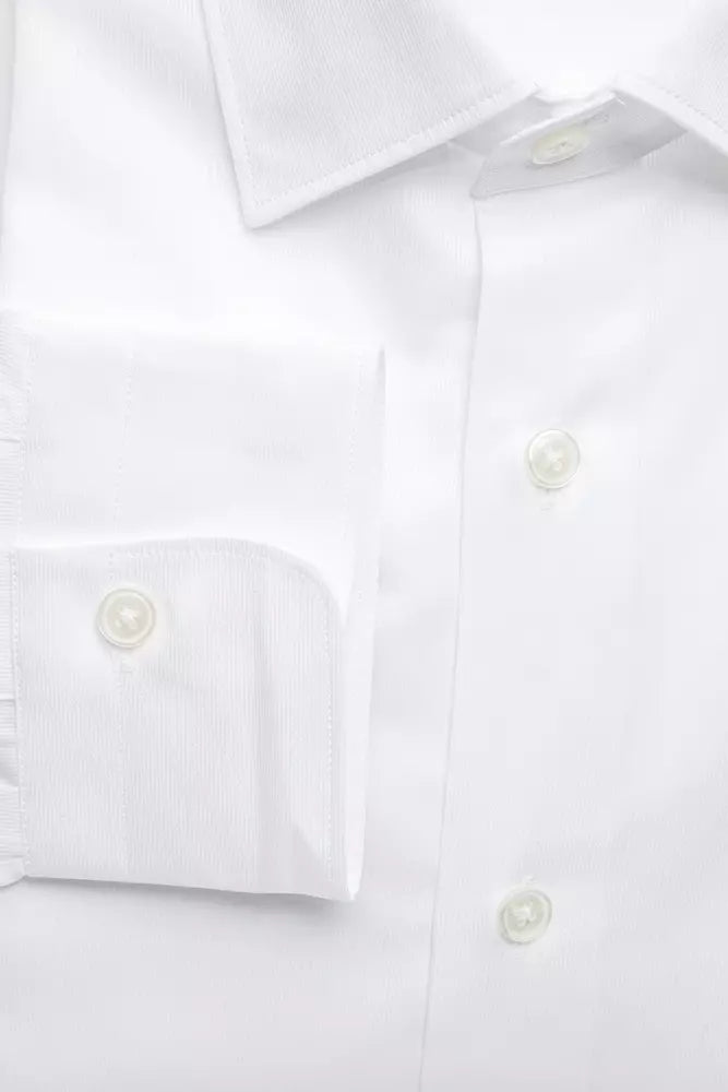 White Cotton Men Shirt - ventzia