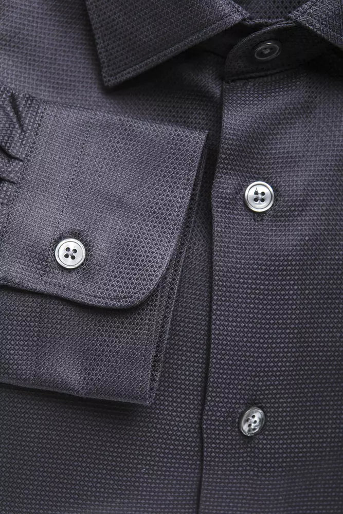 Blue Cotton Men Shirt - ventzia