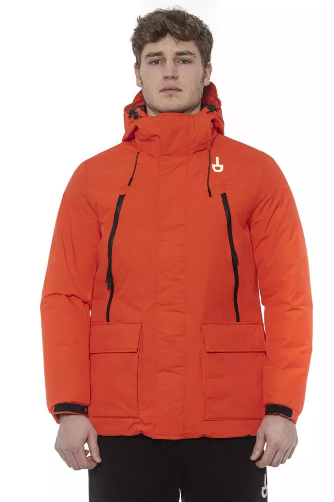 Red Polyester Men Jacket - ventzia