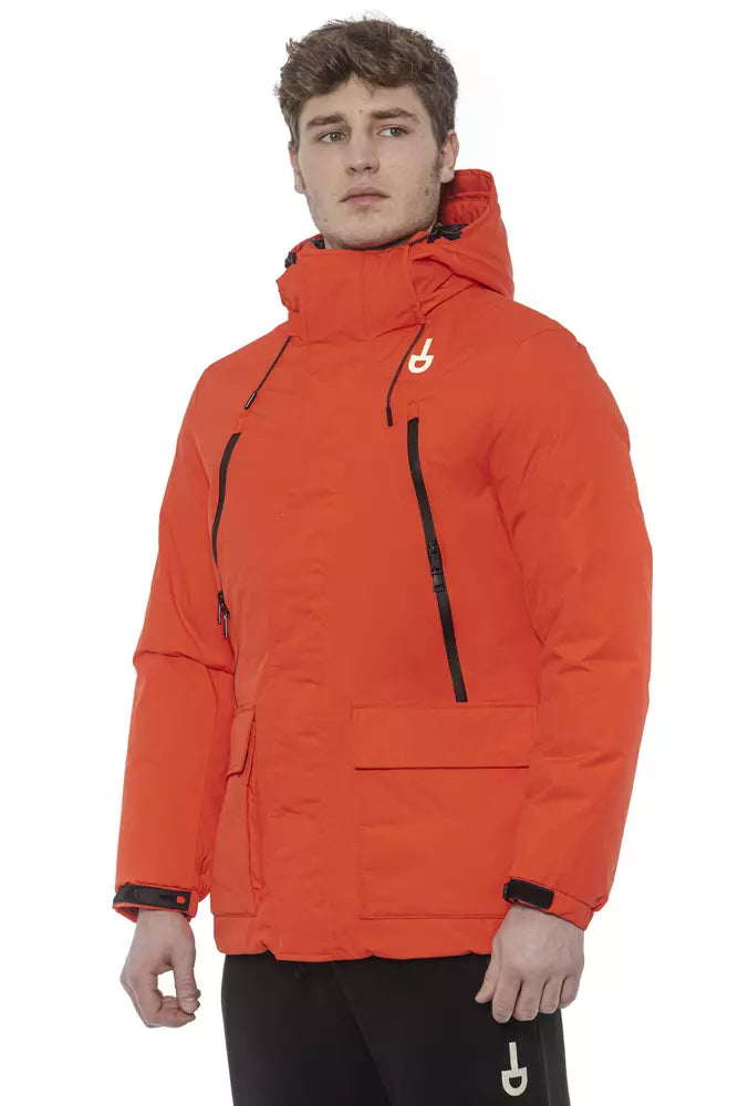 Red Polyester Men Jacket - ventzia
