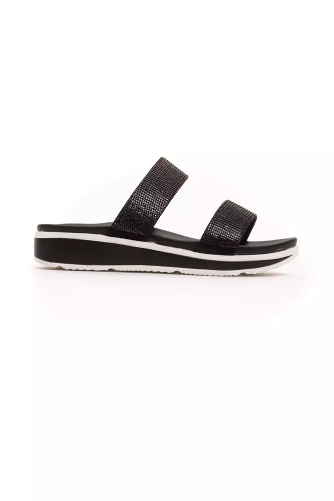 Black Textile Women Sandal - ventzia