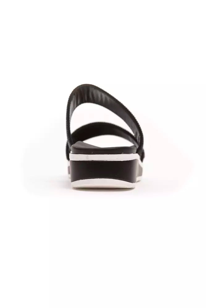Black Textile Women Sandal - ventzia
