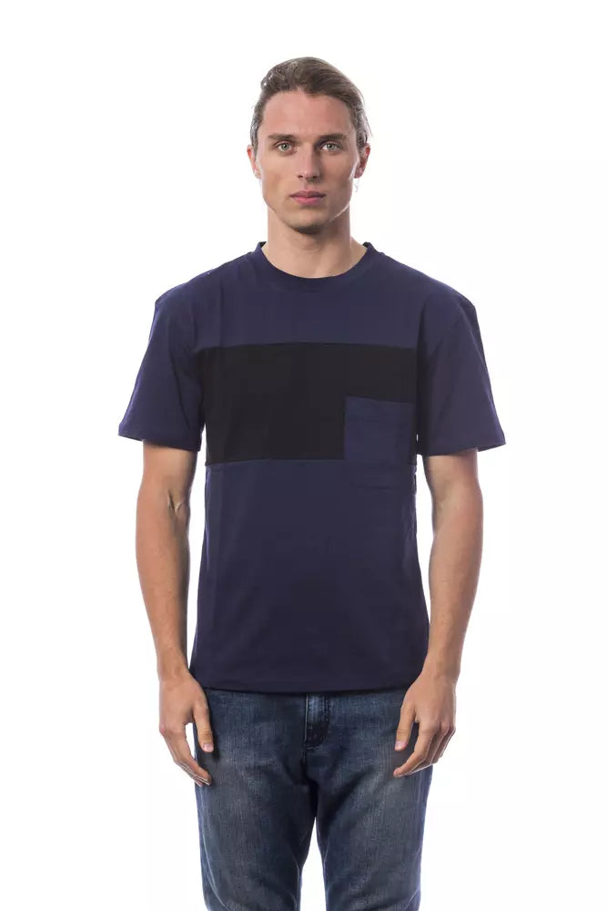 Blue Cotton Men T-Shirt - ventzia