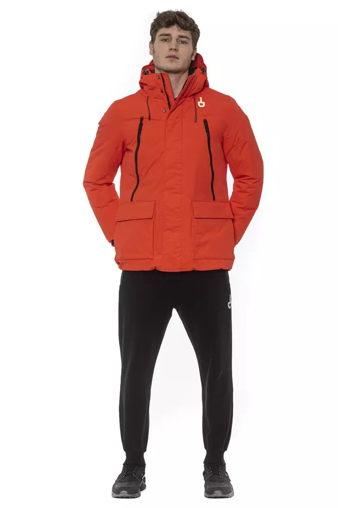 Red Polyester Men Jacket - ventzia