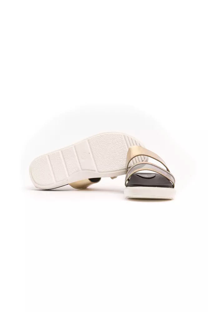 Gold Polyethylene Women Sandal - ventzia