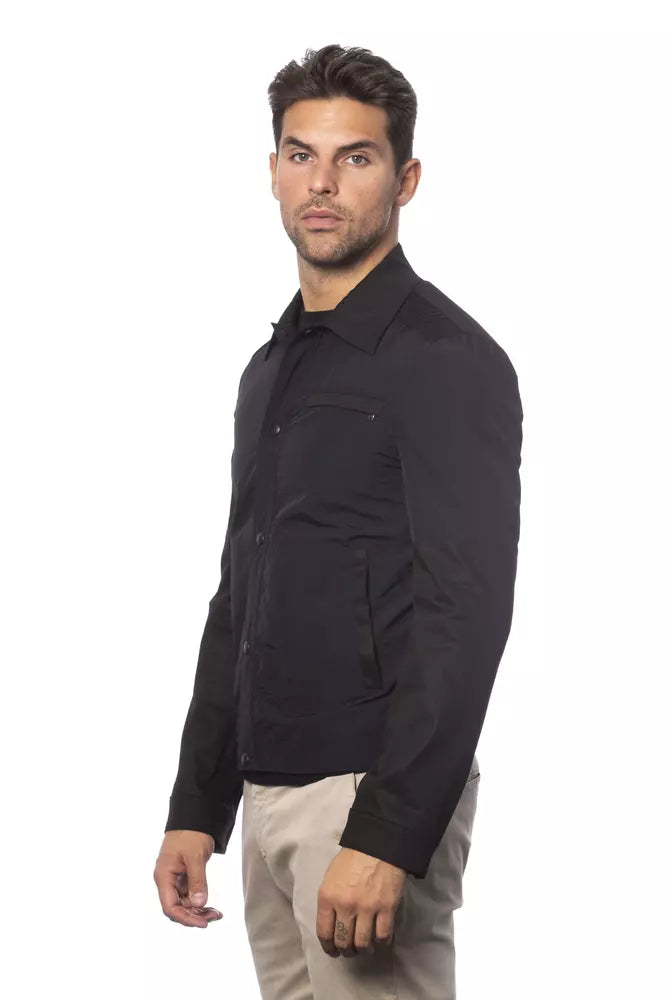 Black Cotton Men's Bomber Jacket - ventzia