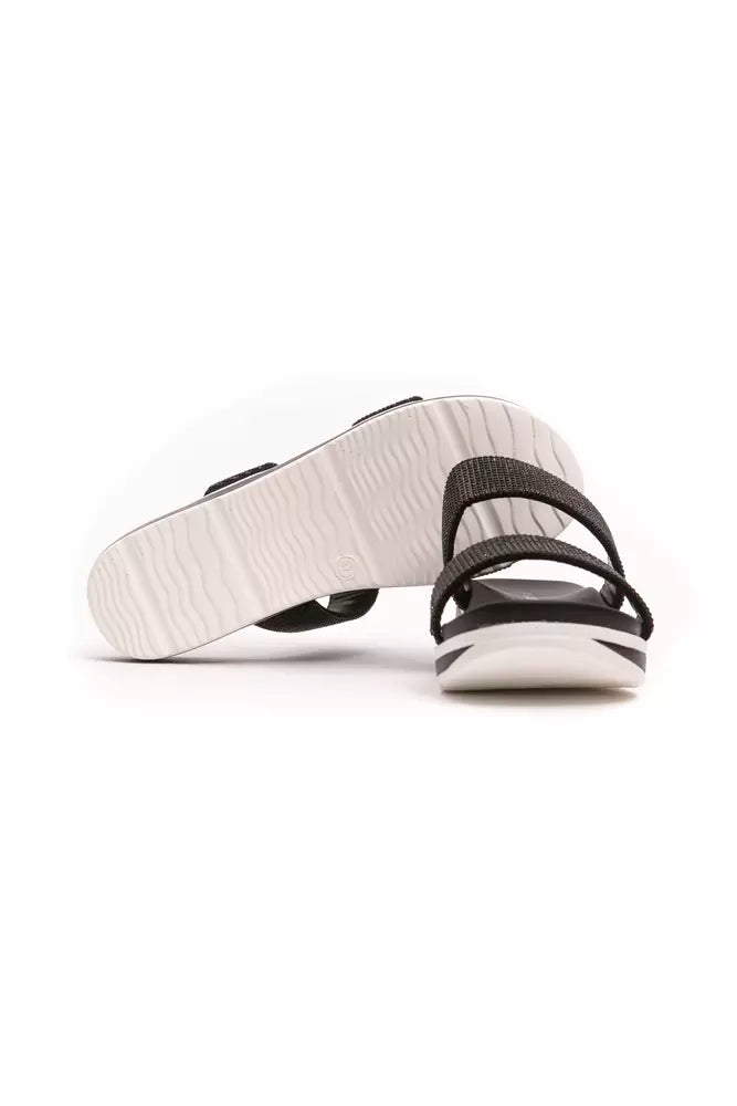 Black Textile Women Sandal - ventzia
