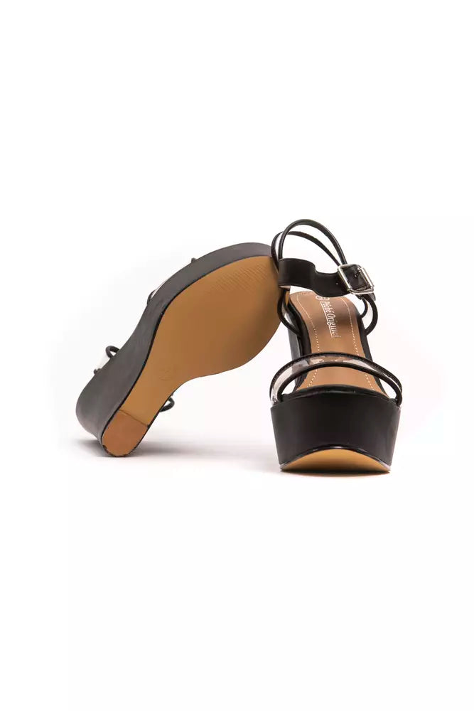 Black Polyethylene Women Sandal - ventzia