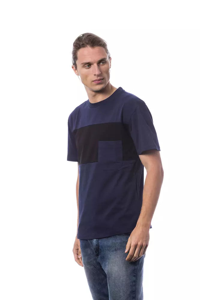 Blue Cotton Men T-Shirt - ventzia