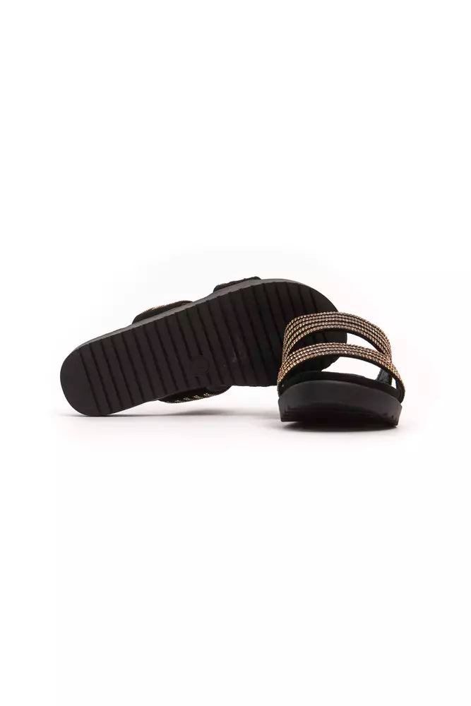 Gold Textile Women Sandal - ventzia