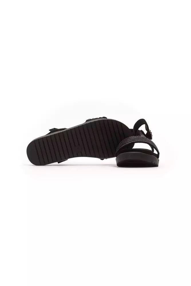 Black Textile Women Sandal - ventzia