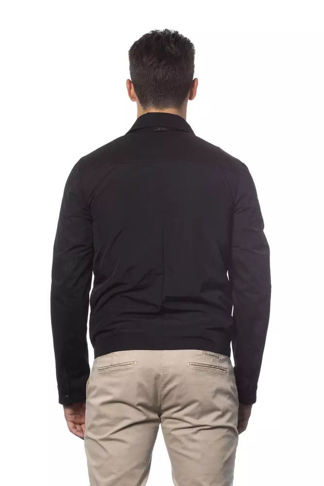 Black Cotton Men's Bomber Jacket - ventzia