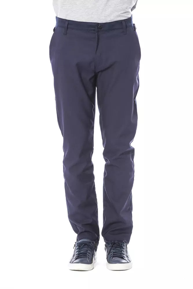 Blue Polyester Men's Pant - ventzia