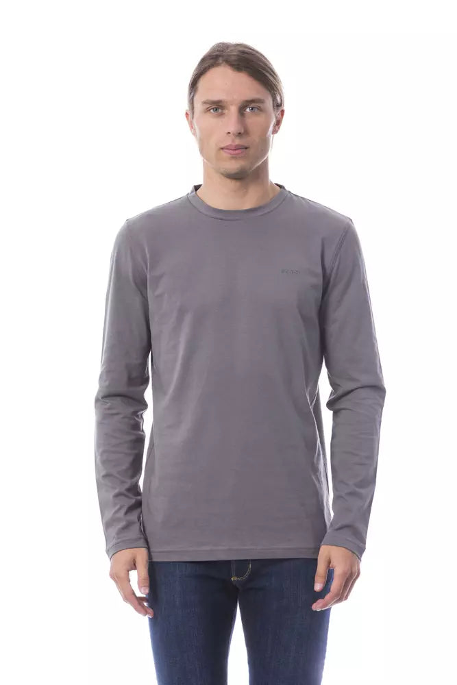 Gray Cotton Men T-Shirt - ventzia