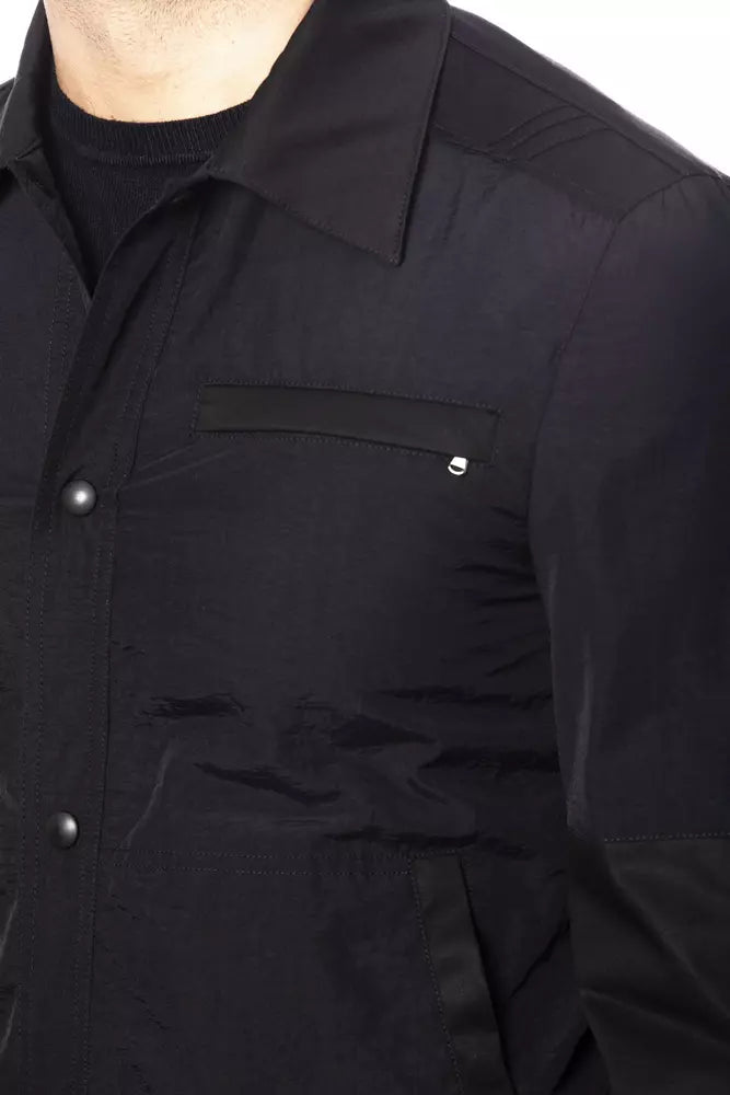 Black Cotton Men's Bomber Jacket - ventzia