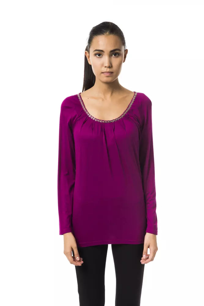 Purple Viscose Women Top - ventzia