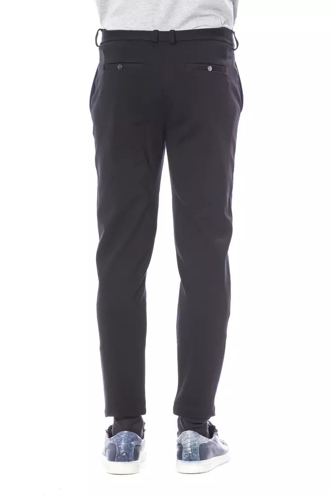 Blue Viscose Men Pant - ventzia