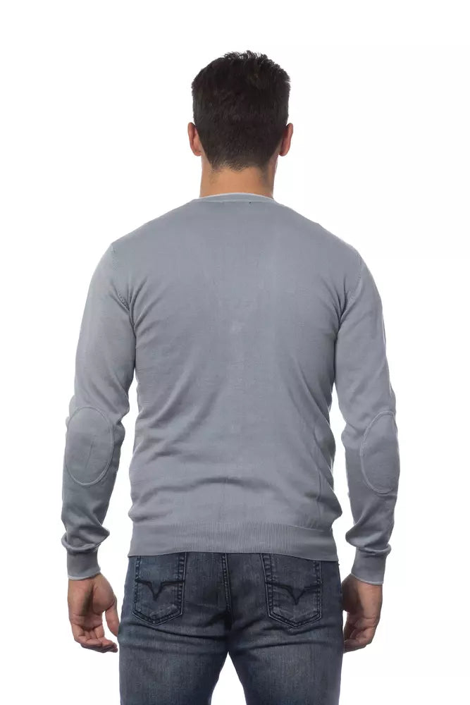 Gray Cotton Men Cardigan - ventzia