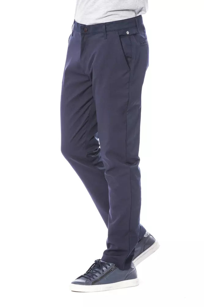 Blue Polyester Men's Pant - ventzia