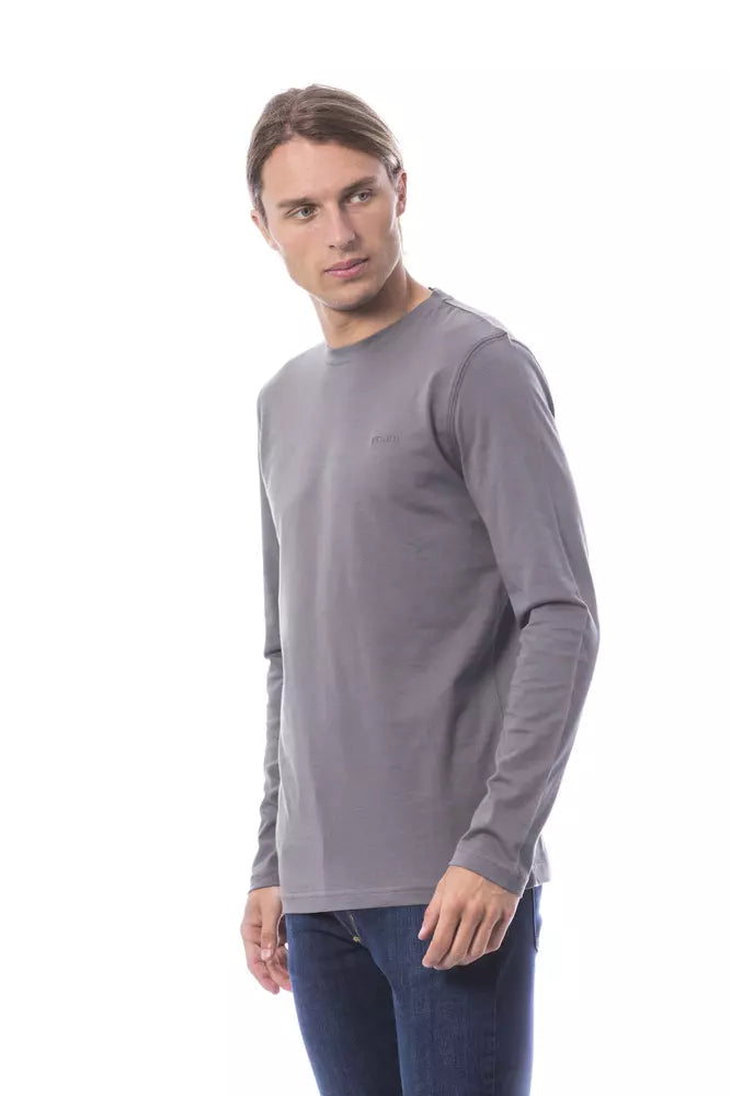 Gray Cotton Men T-Shirt - ventzia