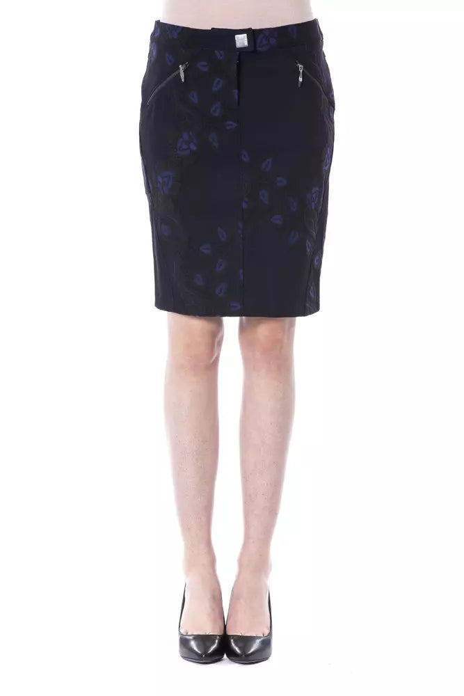 Blue Cotton Women Skirt - ventzia