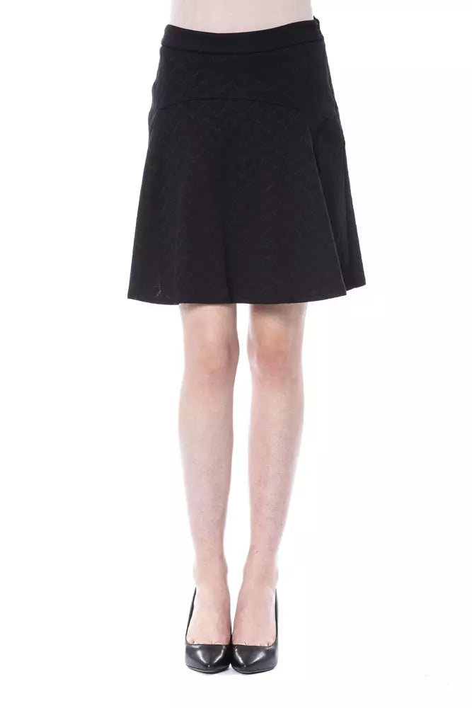Black Polyester Women Skirt - ventzia