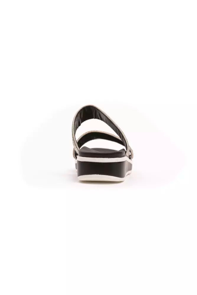Silver Textile Women Sandal - ventzia