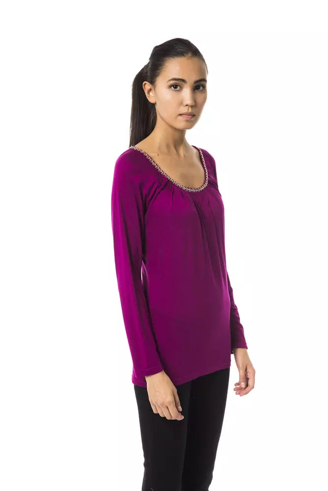 Purple Viscose Women Top - ventzia