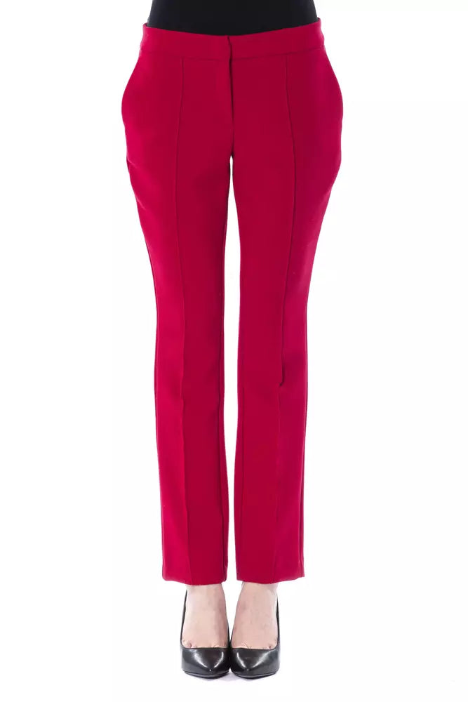 Fuchsia Polyester Women Pant - ventzia