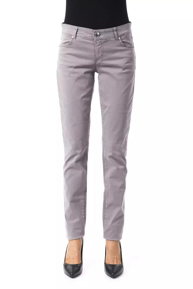 Gray Cotton Women Pant - ventzia