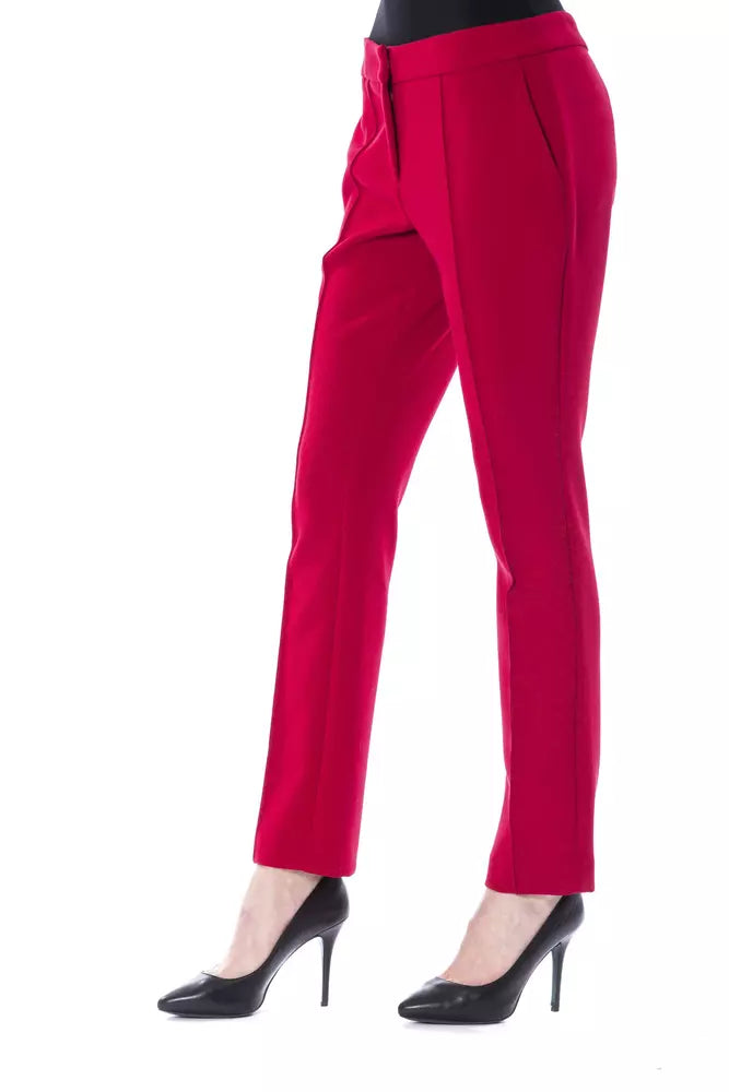 Fuchsia Polyester Women Pant - ventzia